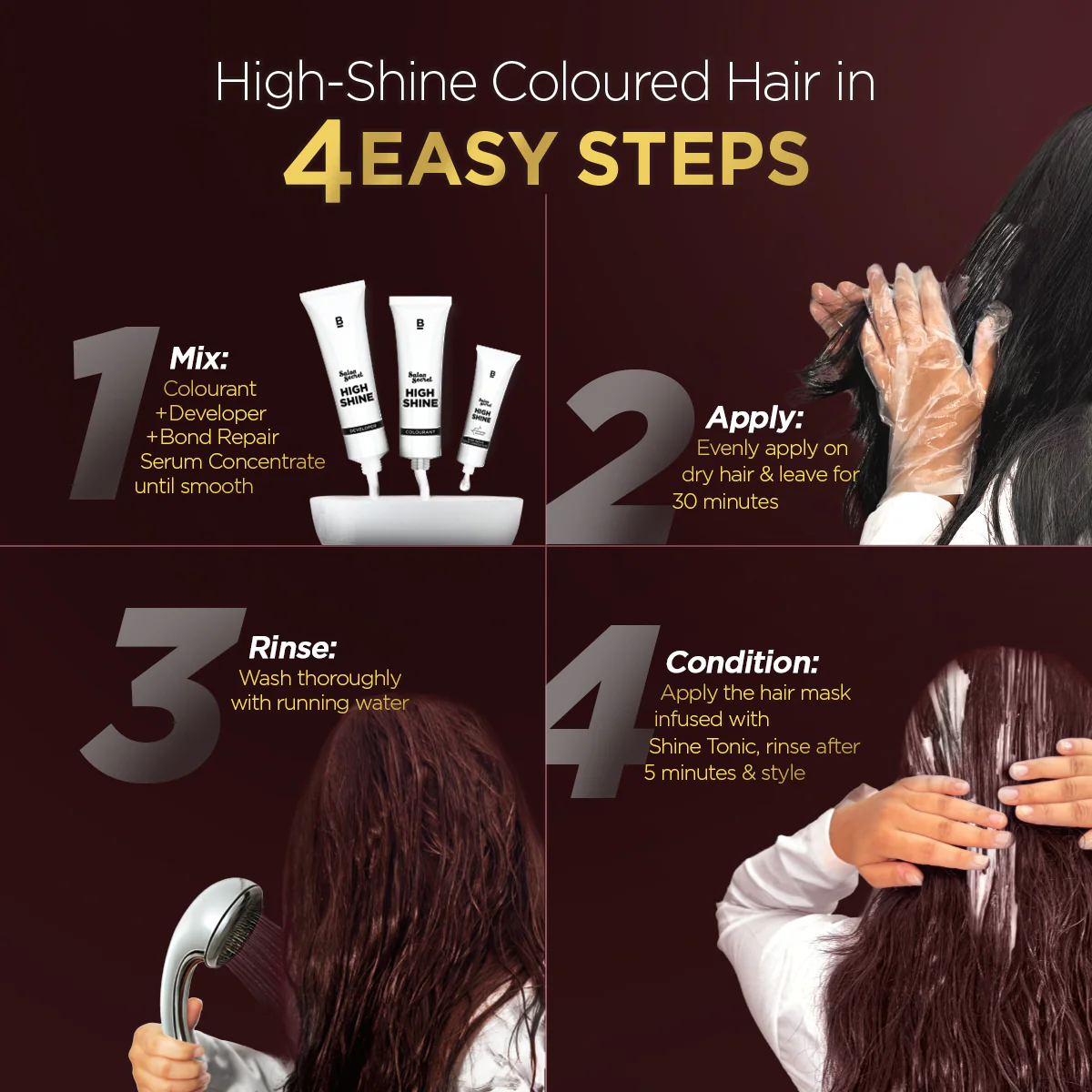 High Shine Conditioning Hair Colour - Mahogany Reddish Brown  (Shade 4.56) - Image 9