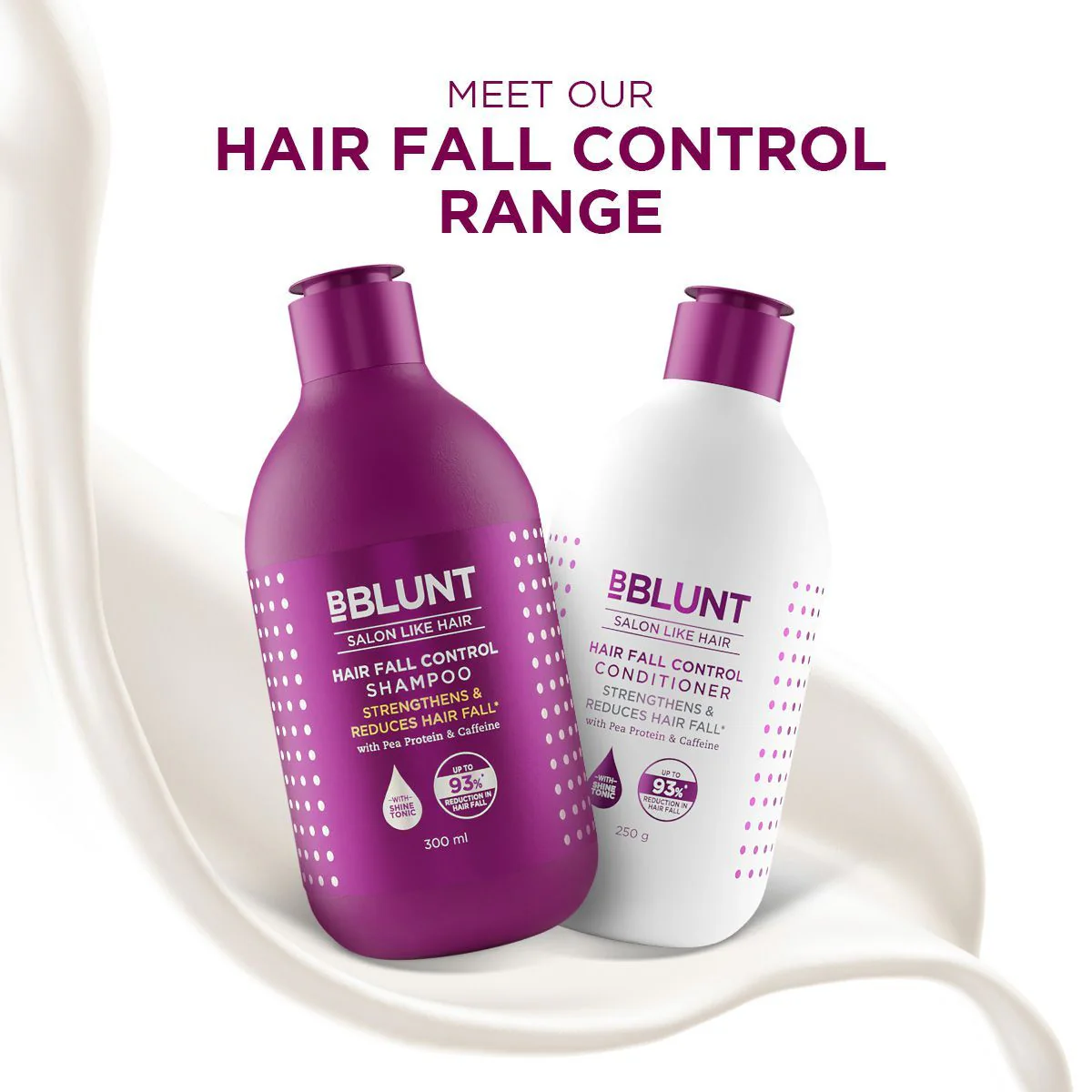 Hair Fall Control Shampoo with Pea Protein & Caffeine for Stronger Hair - 300 ml - Image 4