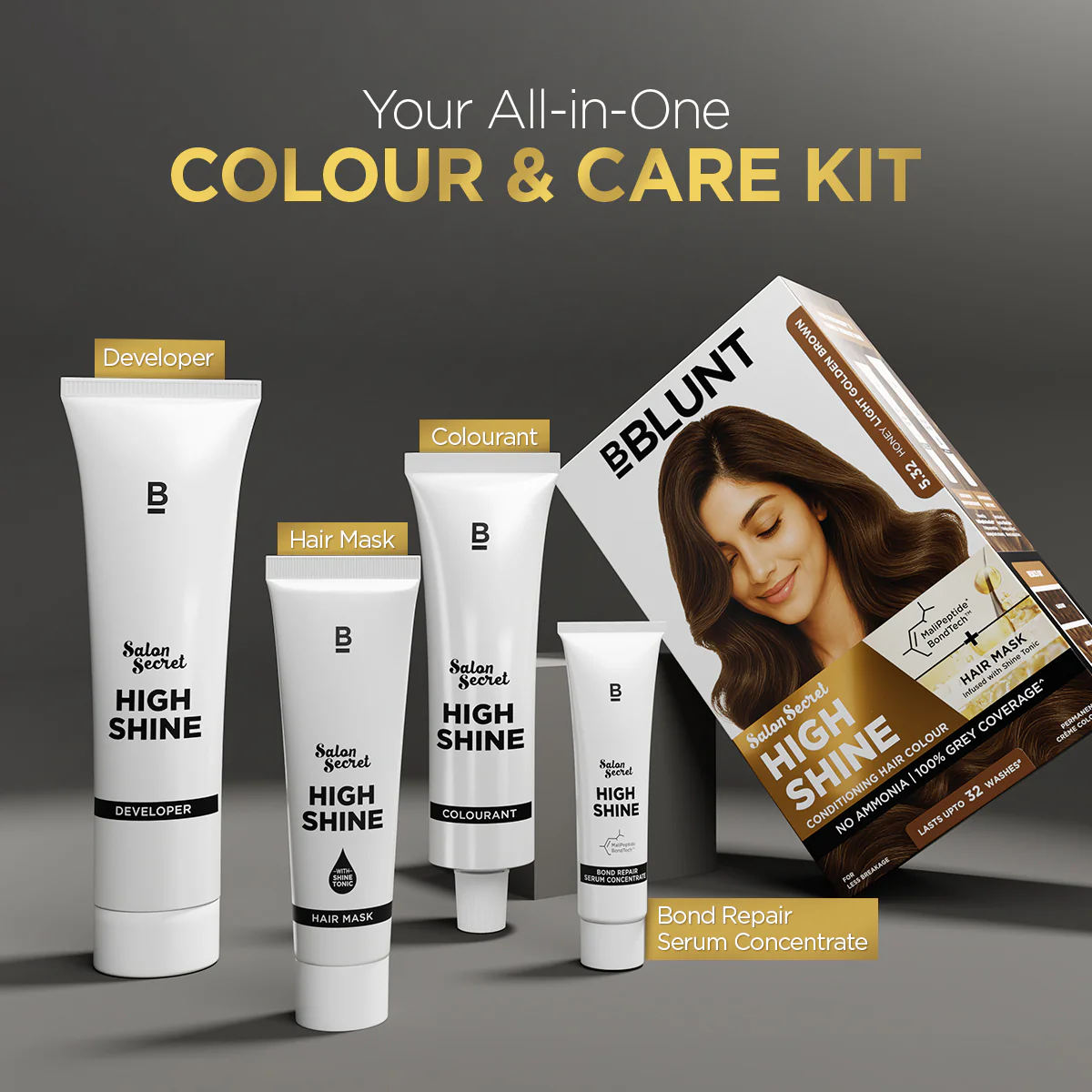 High Shine Conditioning Hair Colour - Honey Light Golden Brown (Shade 5.32) - Image 9