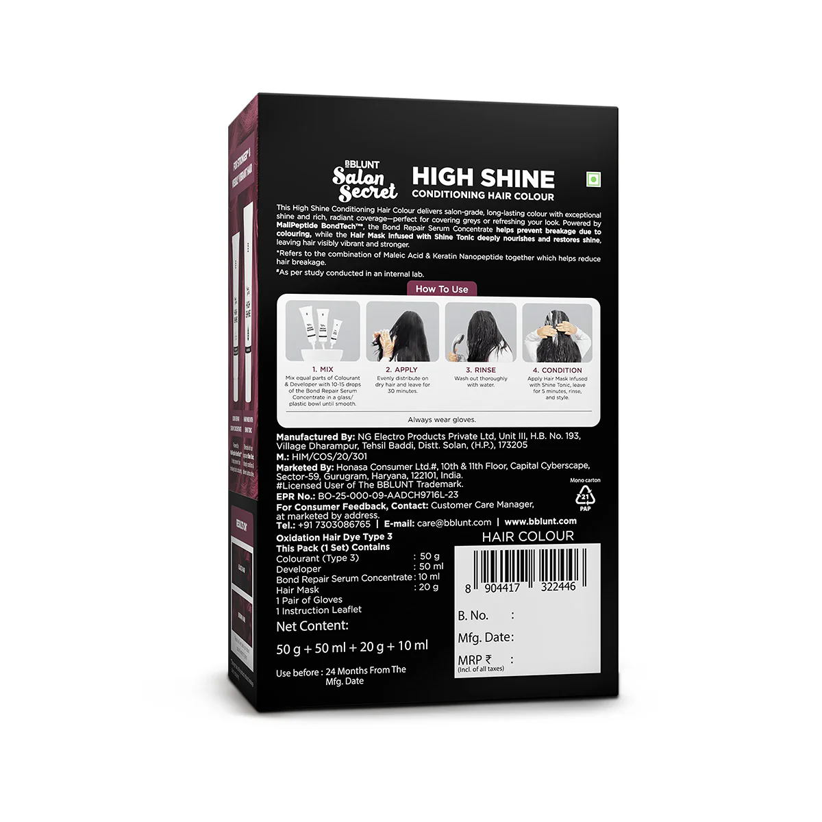High Shine Conditioning Hair Colour - Wine Deep Burgundy (Shade 4.20) - Image 13